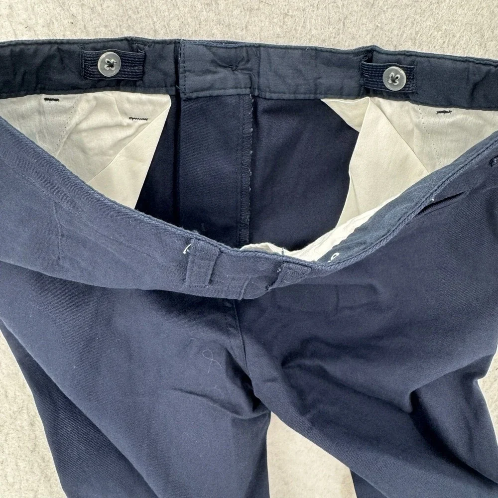 Old Navy Chino Pants Boys 12 Navy Blue Built In Flex‎ Cotton Straight Leg NEW